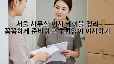 서울 사무실 이사 케이블 정리: 꼼꼼하게 준비하고 후회없이 이사하기! ✨